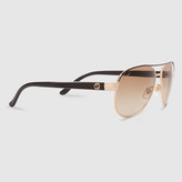 Thumbnail for your product : Gucci Aviator gold metal sunglasses