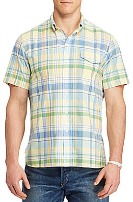 Polo Ralph Lauren Big & Tall Plaid Poplin Short-Sleeve Woven Shirt