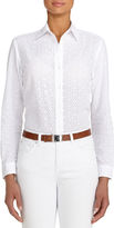 Thumbnail for your product : Jones New York Mixed Media Cotton Shirt (Petite)
