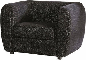 Latitude Run Contemporary Style Low Back Accent Chair Black Box Seat Cushion Wooden Legs High Density Foam Welt Trim Tuxedo Inspired Design Black