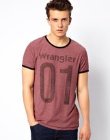 Thumbnail for your product : Wrangler T-Shirt Logo Slim Fit Marl Ringer