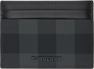 Burberry Men's Bateman Charcoal Check Bifold Card Case