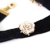 Thumbnail for your product : Golden White Cloud Rose Black Velvet Choker