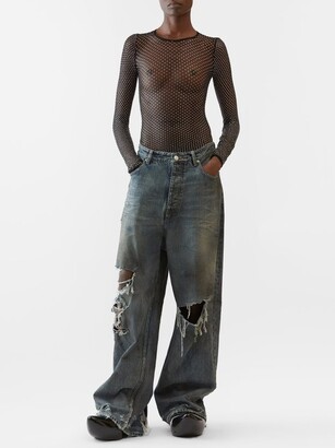 Balenciaga Distressed Wide-leg Jeans - ShopStyle