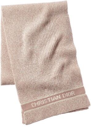 Christian Dior D-White Wool & Cashmere-Blend Scarf