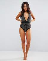 Thumbnail for your product : Wolfwhistle Wolf & Whistle Studded Plunge Swimsuit B/C - E/F