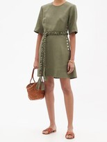 Thumbnail for your product : BELIZE Genesis Belted Linen Mini Dress - Khaki