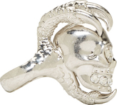 Thumbnail for your product : Alexander McQueen Silver Large Claw Skull Ring