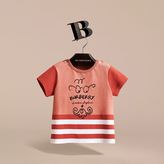 Thumbnail for your product : Burberry Bearded Gent Print Cotton T-shirt