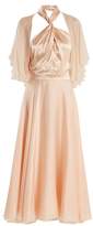 Thumbnail for your product : Lanvin Twisted Halterneck Silk Midi Dress - Womens - Light Pink