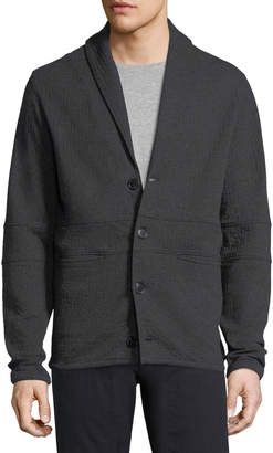 Billy Reid Shawl-Collar Basketweave Cotton Cardigan Jacket