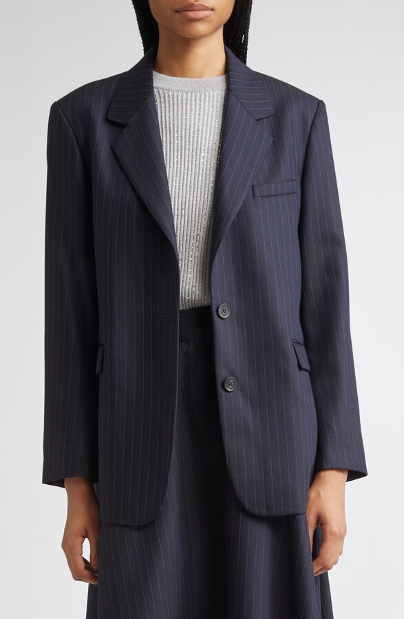 Journey Pinstripe Wool Blend Blazer