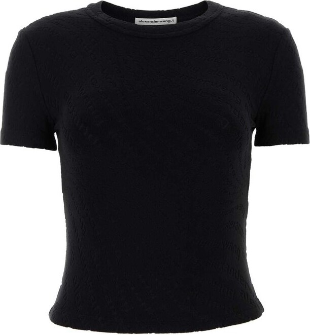 Alexander Wang Logo Jacquard Crewneck Knit Top