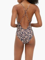 Thumbnail for your product : The Upside Crawford Floral-print Scoop-back Swimsuit - Blue Multi