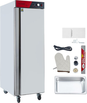 Prep & Savour Hot Box Food Warmer Stainless Steel 850W Cabinet with Water Tray Restaurant Grade Single Door 71\