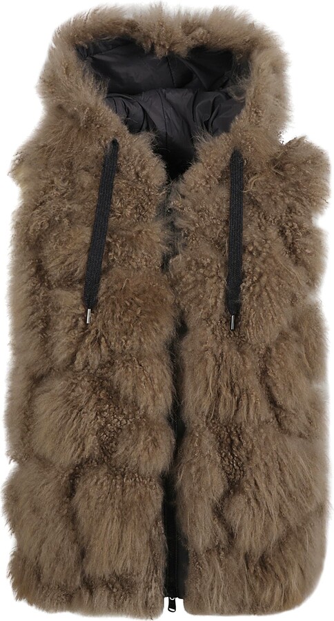 Brunello Cucinelli Fur Embellished Hooded Vest - ShopStyle