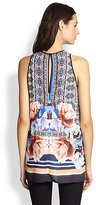 Thumbnail for your product : Clover Canyon Byzantine Printed Chiffon Hi-Lo Tank