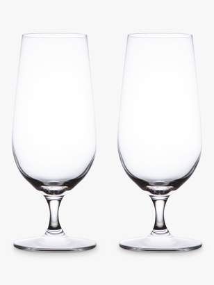 John Lewis & Partners Cellar Footed Pilsner Crystal Glasses, Clear, 390ml, Set of 2