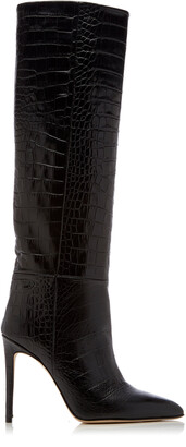 Paris Texas Croc-Embossed Leather Knee Boots