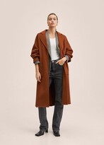 Thumbnail for your product : MANGO Handmade wool coat burnt orange - Woman - S
