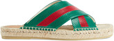 Thumbnail for your product : Gucci Men's leather slide sandal with Web