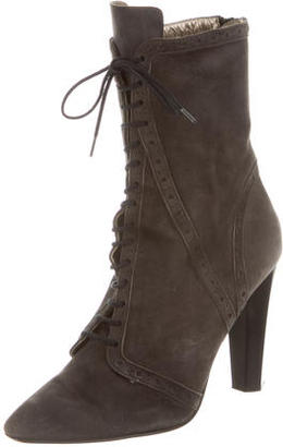Diane von Furstenberg Perforated Lace-Up Ankle Boots