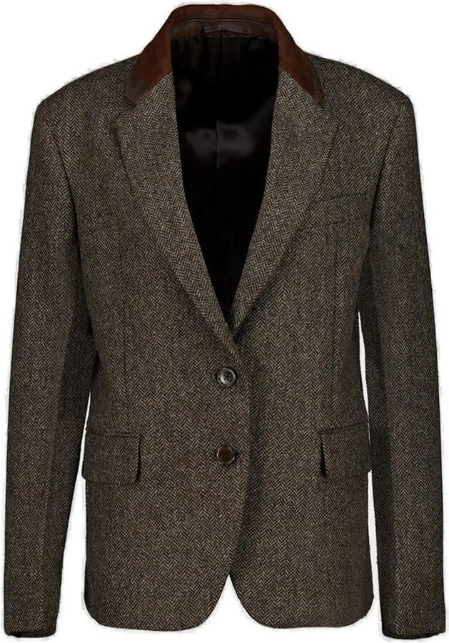 Prada Single-Breasted Chevron Jacket