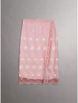 Thumbnail for your product : Burberry Chantilly Lace Trim Embroidered Tulle Skirt