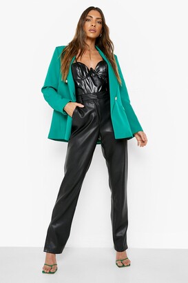 boohoo Gold Button Double Breasted Blazer