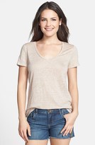 Thumbnail for your product : Halogen Twist Back Short Sleeve Linen Tee