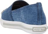 Thumbnail for your product : Miu Miu Crystal-Embellished Cap-Toe Sneakers-Colorless