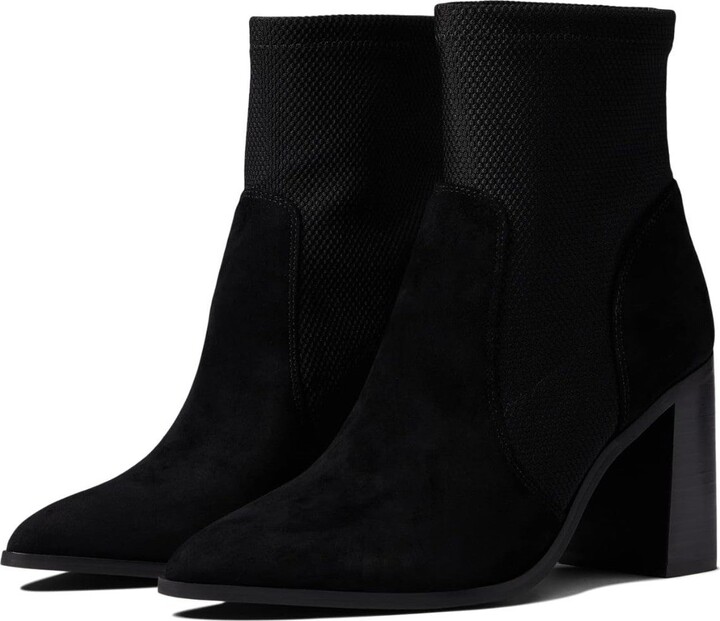 Faryl Robin Women's Faryl by Carrie Boot Black Suede Block Heel Bootie JOBB1790