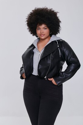 plus size white moto jacket