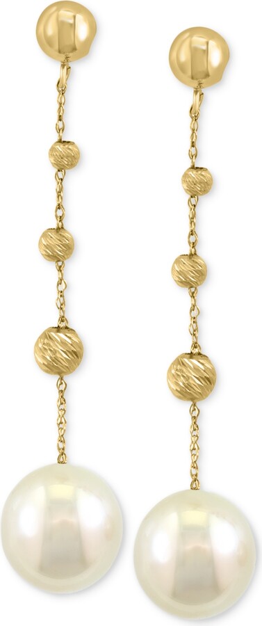 Effy Cultured South Sea Pearl (9mm) Textured Bead Drop Earrings in 14k Gold