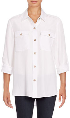 Lord & Taylor Plus Leigh Solid Blouse