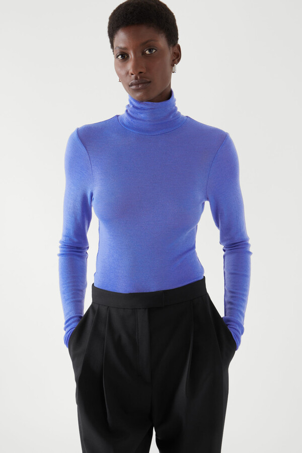cobalt blue turtleneck