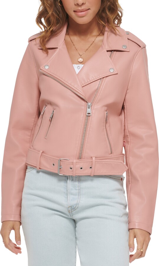Levi's Women's Pink Leather & Faux Leather Jackets | ShopStyle