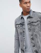 Thumbnail for your product : Selected Homme+ Denim Jacket With Back Hawaii Flocking