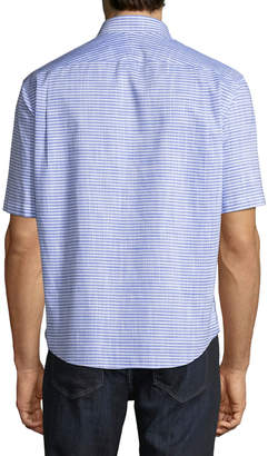 Neiman Marcus Classic-Fit Non-Iron Wear It Out Striped Sport Shirt
