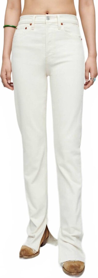 RE/DONE 70S High Rise Skinny Boot Jeans In Vintage White