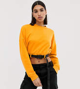 Thumbnail for your product : Missguided belted crop sweat in orange