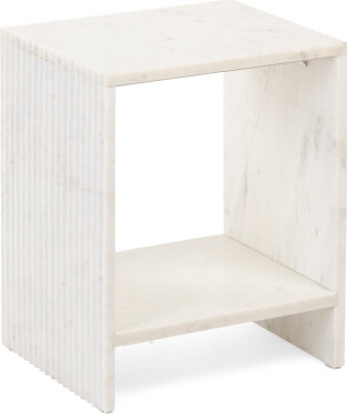 TJMAXX Marble Side Table With Fluted Design And Shelf - ShopStyle