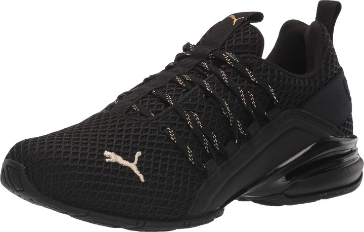 black and gold puma trainers