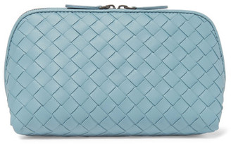 Bottega Veneta Intrecciato Leather Cosmetics Case - Sky blue
