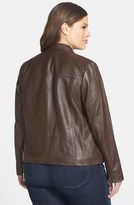 Thumbnail for your product : MICHAEL Michael Kors Zip Pocket Leather Jacket (Plus Size)