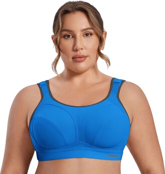 WingsLove Women's Sports Bra High Impact Full Coverage Non-Padded Wirefree  34DD