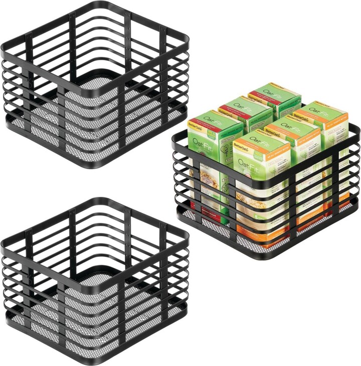 Farmlyn Creek 4 Pack Small Plastic Storage Baskets Bins With Handles For  Bathroom, Laundry Room & Closet Organization, Black : Target