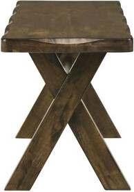 Ophelia & Co. Solid Rubberwood 47 - Inch Dining Bench With Knotty Nutmeg Finish, Smooth Contoured Seat, Worn Edges, And Trestle Base For Rustic Areas Crafted From R