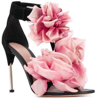Alexander McQueen floral embellished sandals