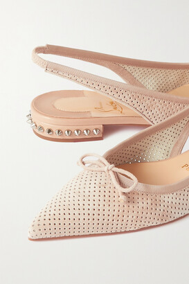 Pointed Toe Ballet Flats Louboutin Hall Flat Christian Louboutin Hall Spiked Glossed-leather Point-toe Flats